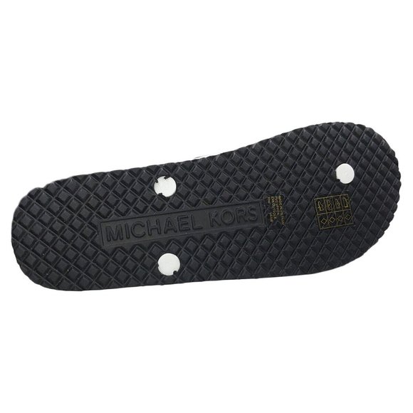 NWT MICHAEL KORS AUTHENTIC WOMEN'S BLACK WHITE FLIP FLOPS SANDALS SIZE 10 11 - Picture 4 of 4